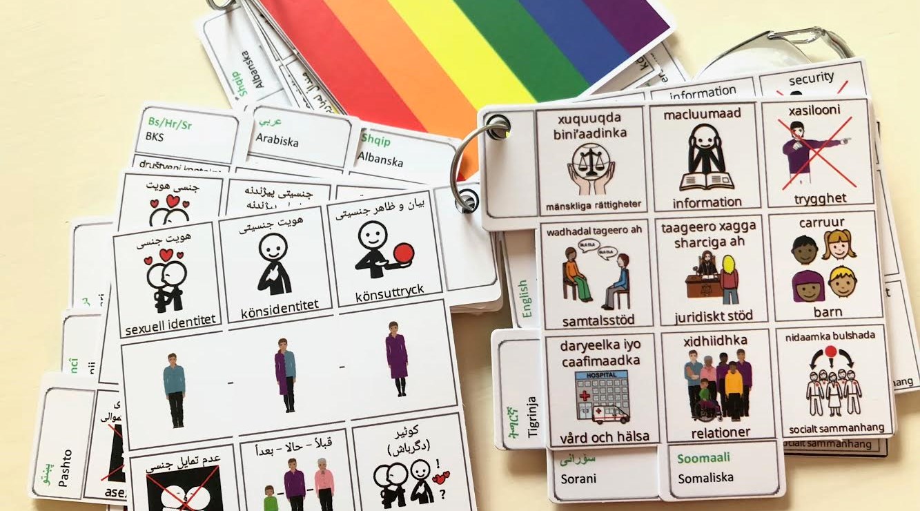 Bildstödsknippa framtaget av KomHIT Flykting tillsammans med Kunskapscentrum för sexuell hälsa i VGR. Bildstödet innehåller information om hbtq-personers rättigheter samt underlag för samtal om sexuell identitet, könsidentitet och könsuttryck. Bildstödet används under EuroPride i Göteborg.