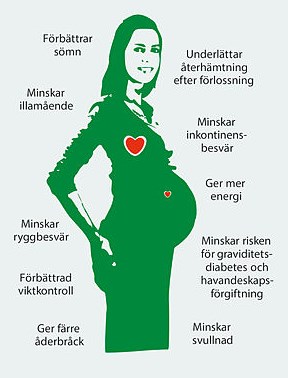 Hälsoeffekter av fysisk aktivitet för gravida.