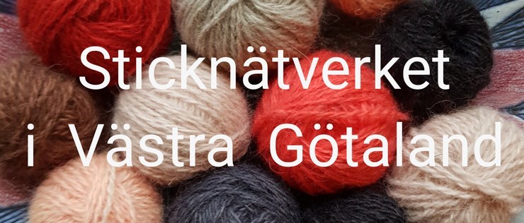 Garnnystan i olika färger med texten sticknätverket i Västra Götaland