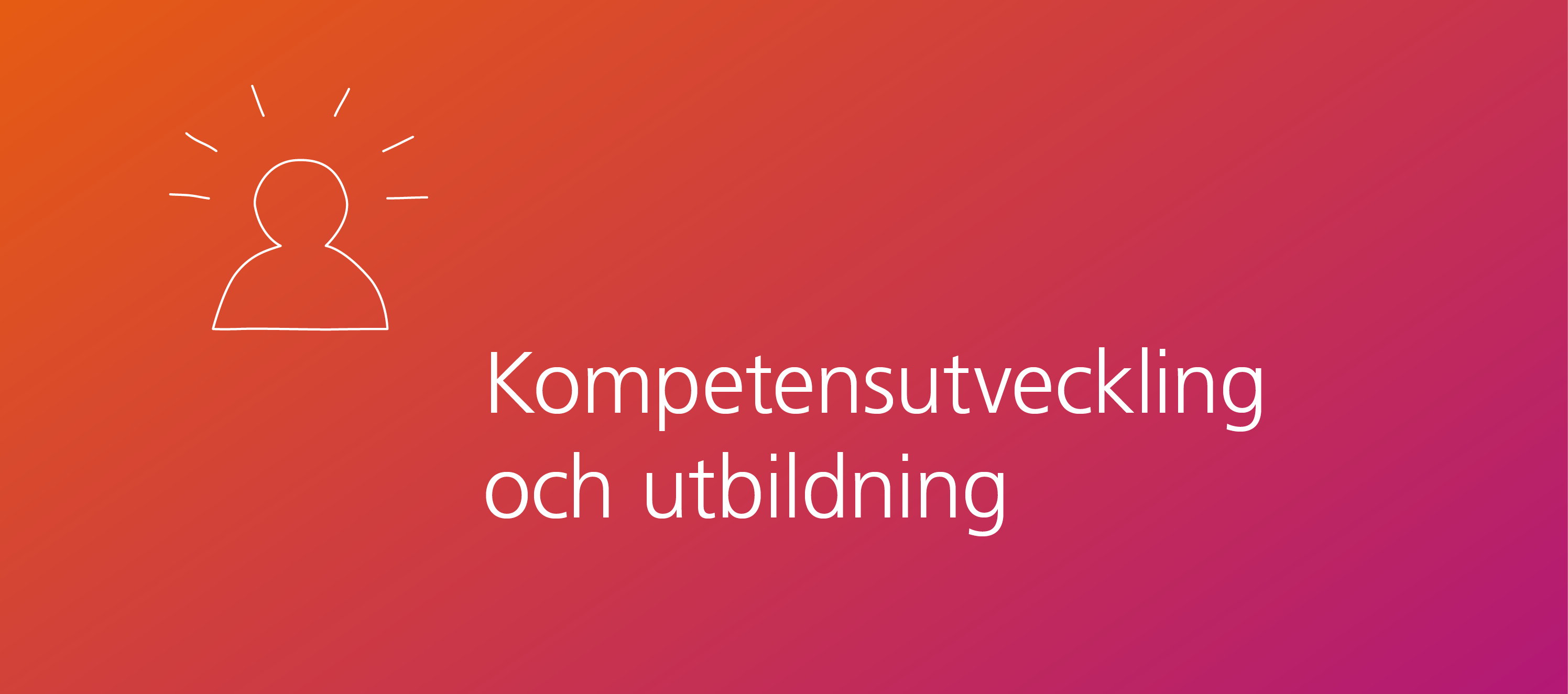 Illustration med texten kompetensutveckling och utbildning