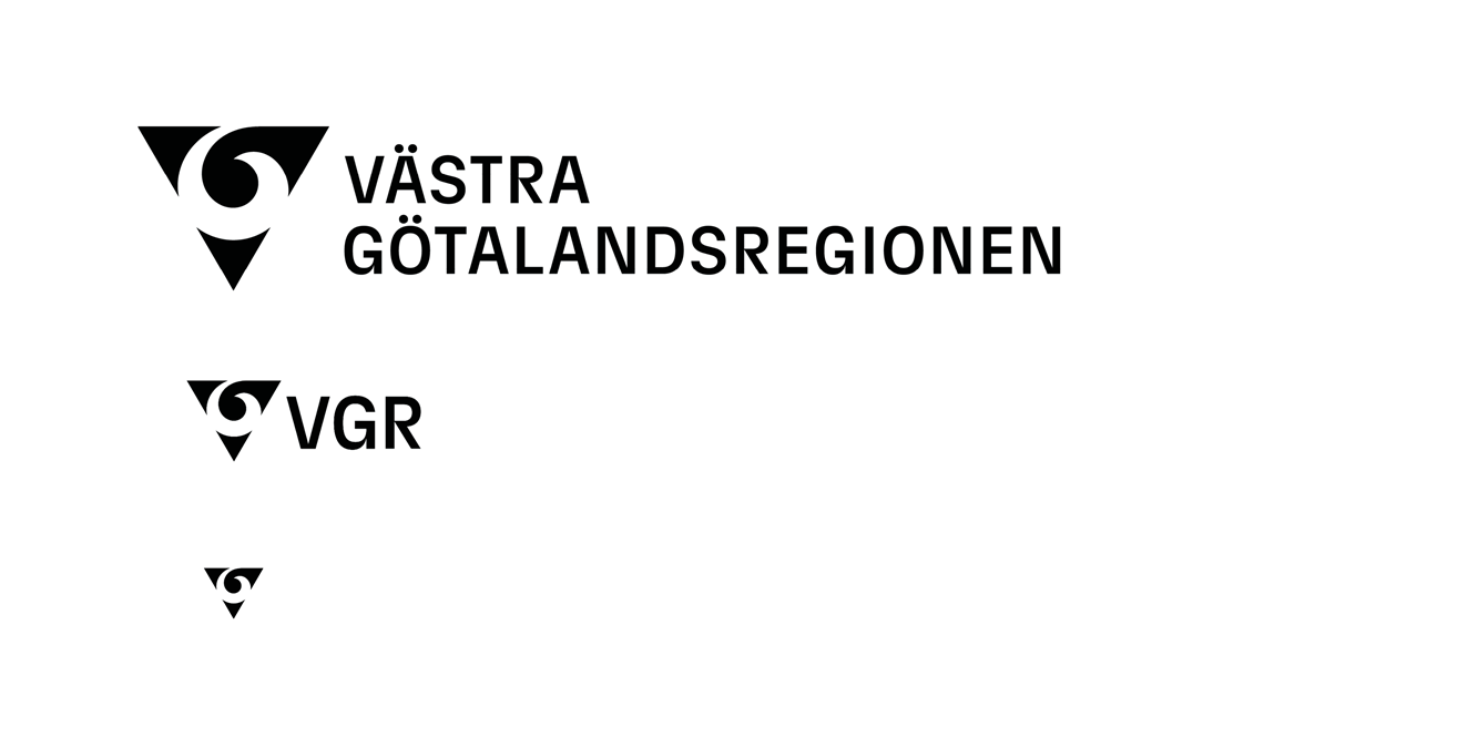 VGR logotyper i lång, kort och symbol
