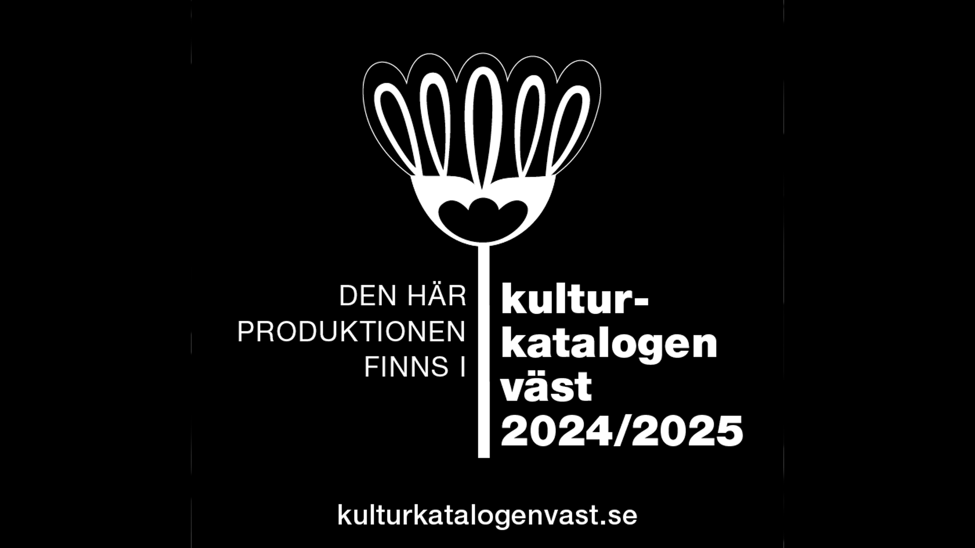 svart bakgrund med vit stilistisk grafisk blomma i vitt. Logotyp