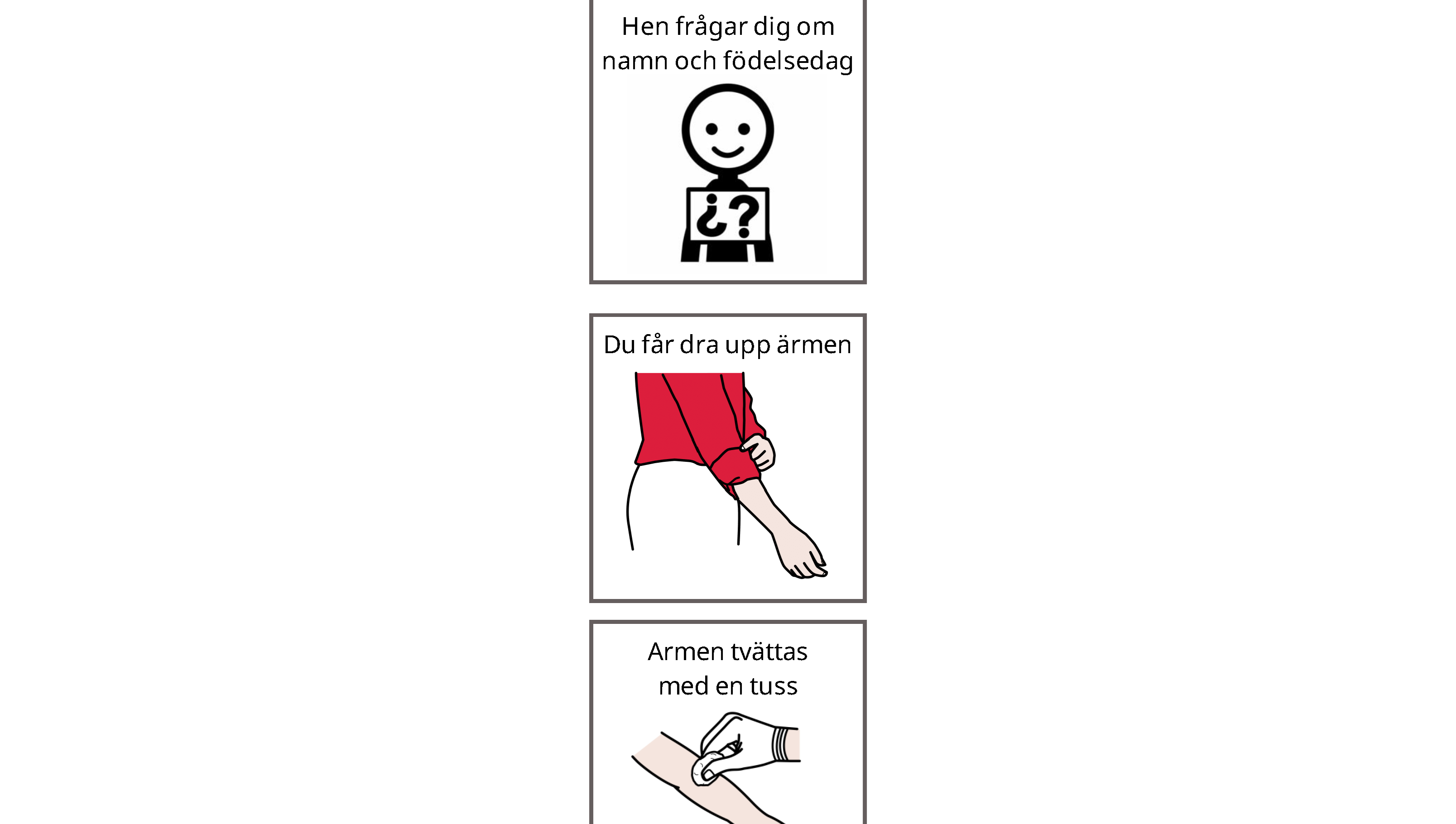 En bild på ett bildstöd om vaccin