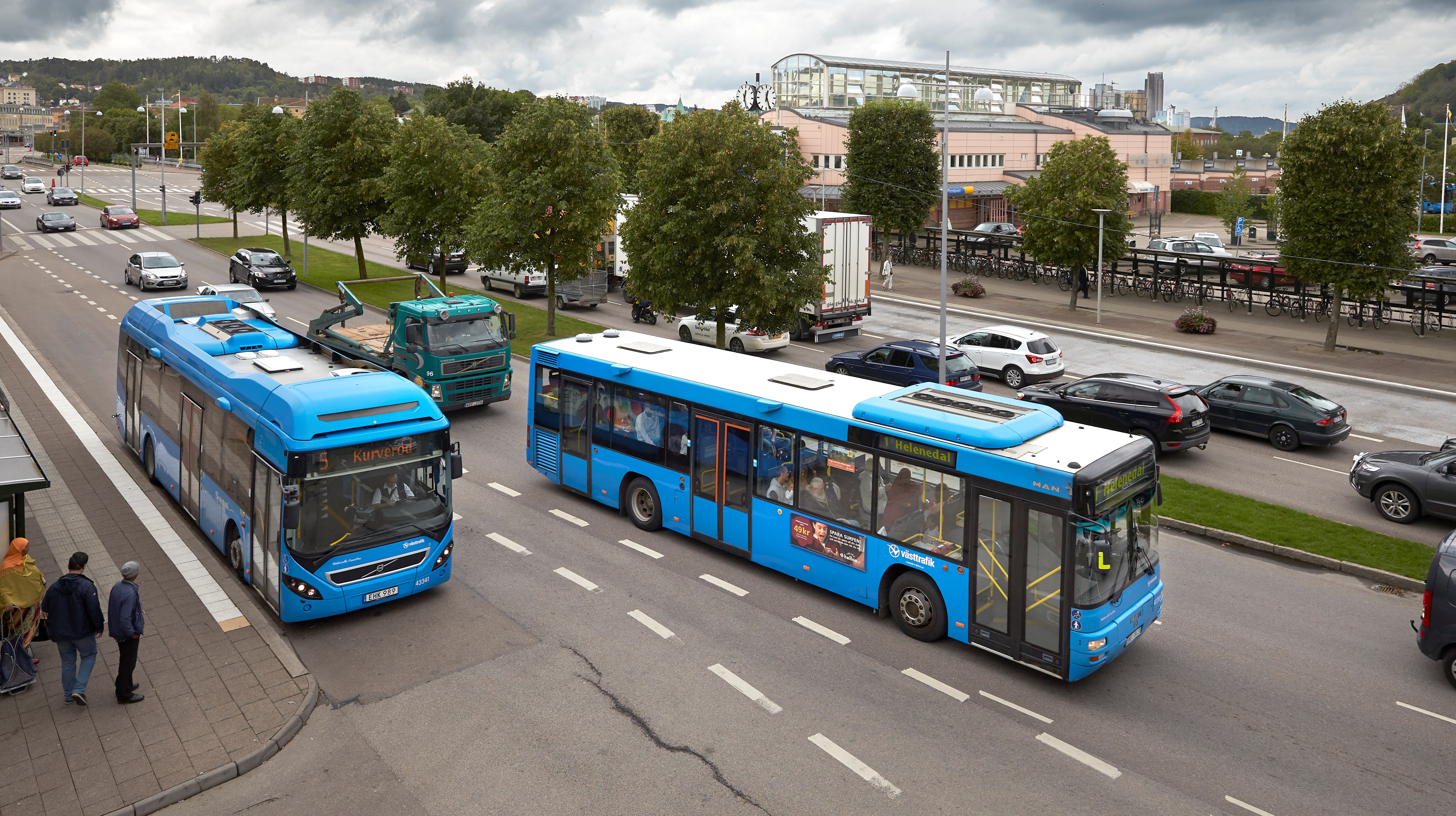 Flera bussar vid resecentrum i Uddevalla