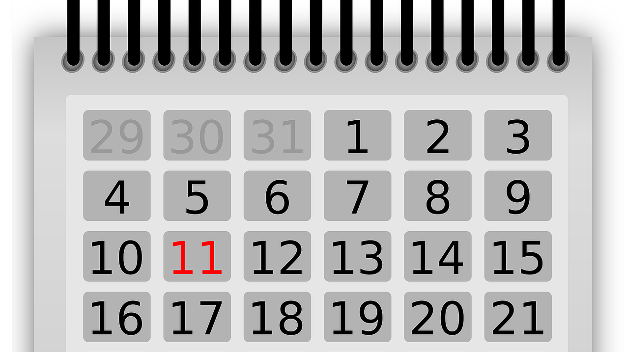 En kalender i svart och vitt