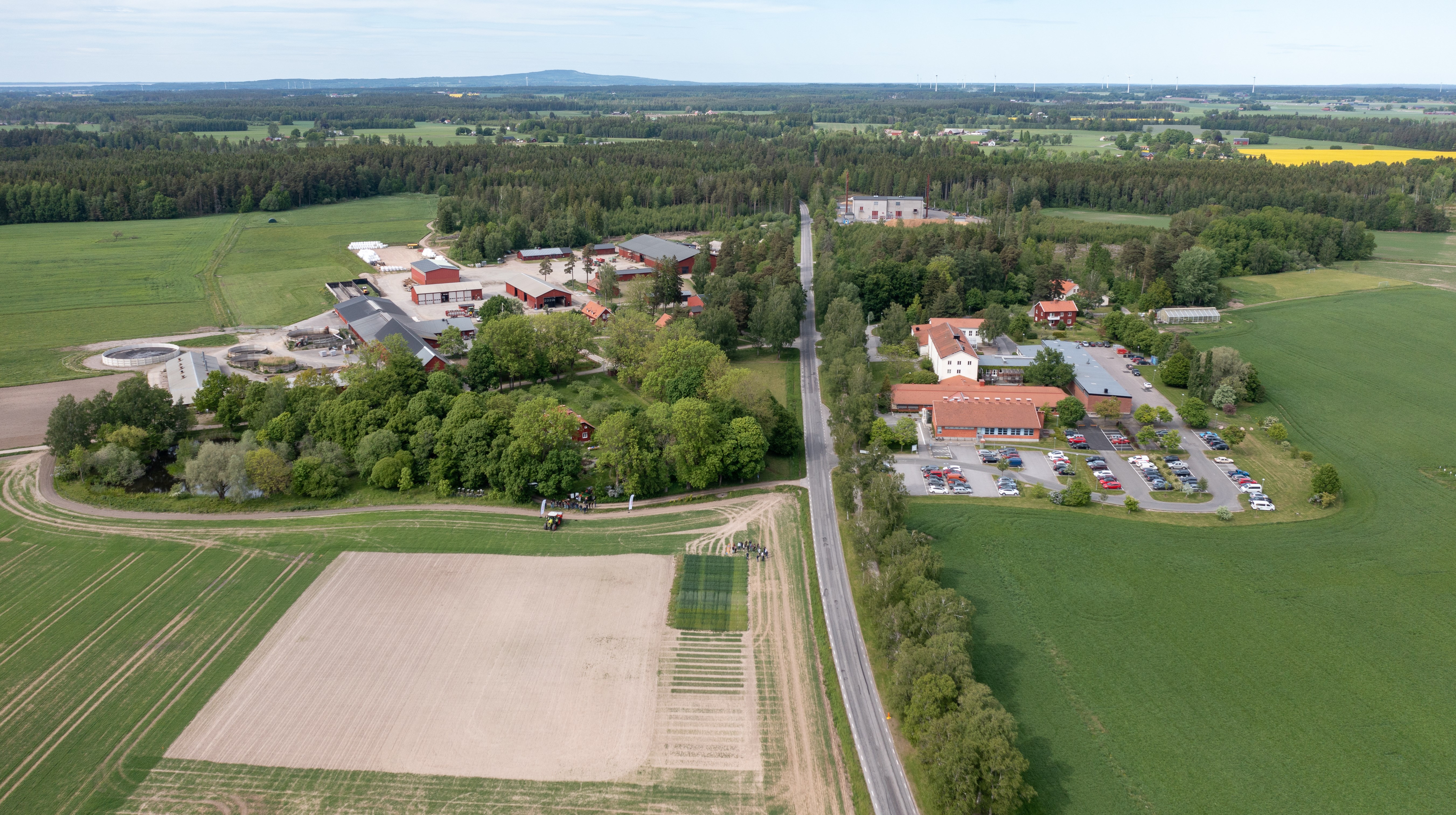 Drönarbild över skolans område