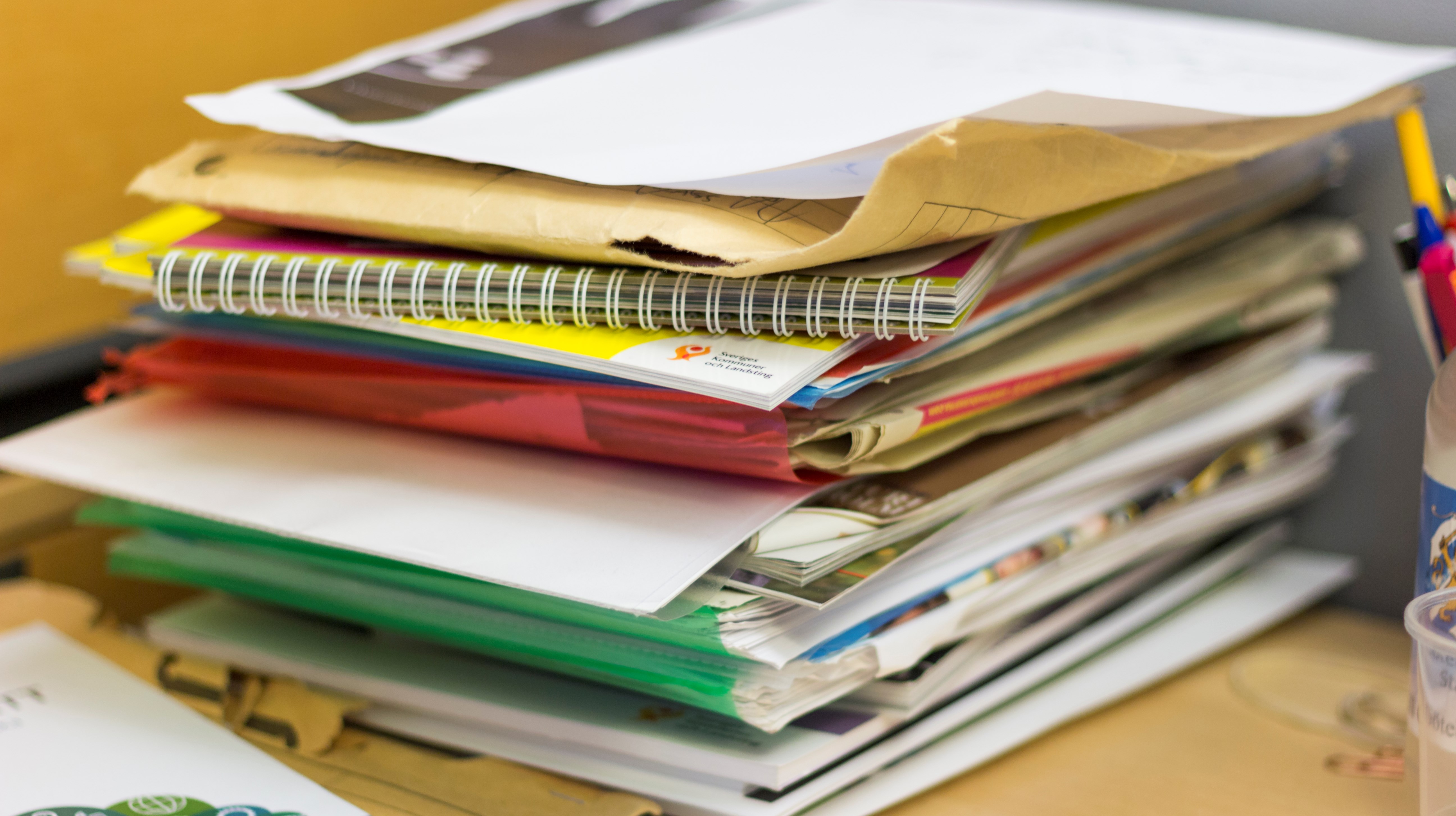 Bild på en pappershög