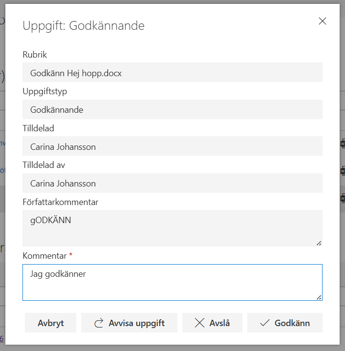Uppgifter