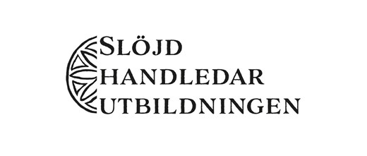 Logga i form av text mot vit bakgrund som säger Slöjdhandledarutbildningen