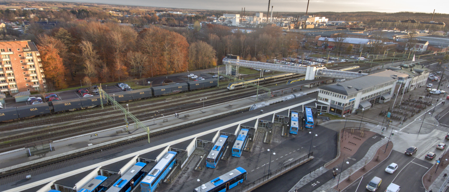 Drönarbild Skövde resecentrum